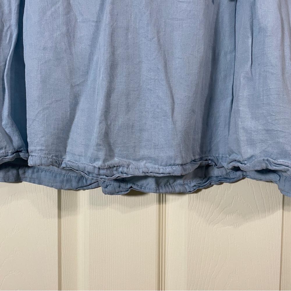 torrid Skirt Plus Size 22 Lace Up Mini Light Blue Chambray Denim Color Stretchy - Picture 4 of 15